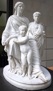 « Cornélie, mère des Gracques » de Jules CAVELIER en 1861 | marbre | Musée d’Orsay, Paris.