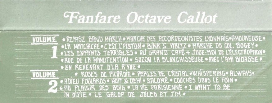 1983 : Fanfare Octave Callot "Tons au Naturel" Volume 1 - Verso