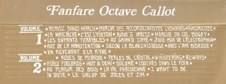 1983 : Fanfare Octave Callot "Tons au Naturel" Volume 2 - Verso