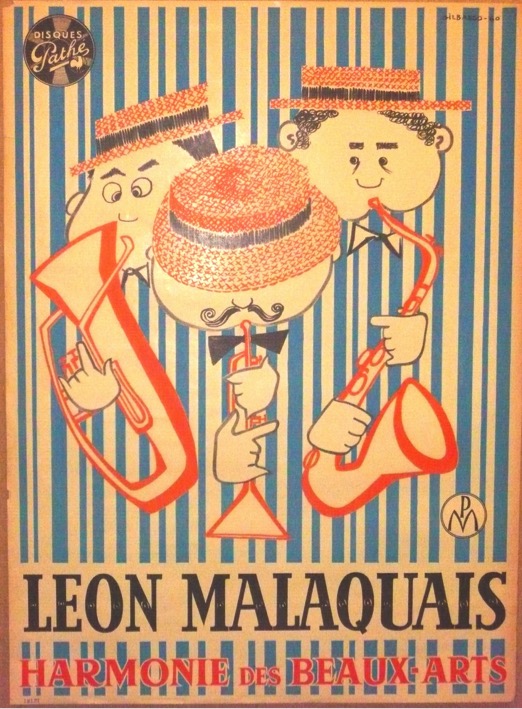 Affiche de Gil Basso, 1960, éditée par Pathé, à l'occasion de la sortie des deux disques