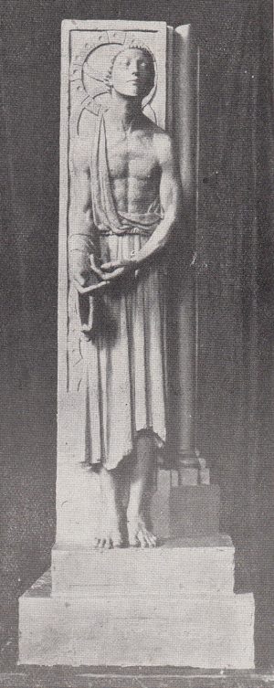 Épreuve finale de Jacques ZWOBADA (Bas-relief en plâtre) pour le Concours de Rome de 1928. 
Sujet : « Vocation de Saint François d’Assise ».